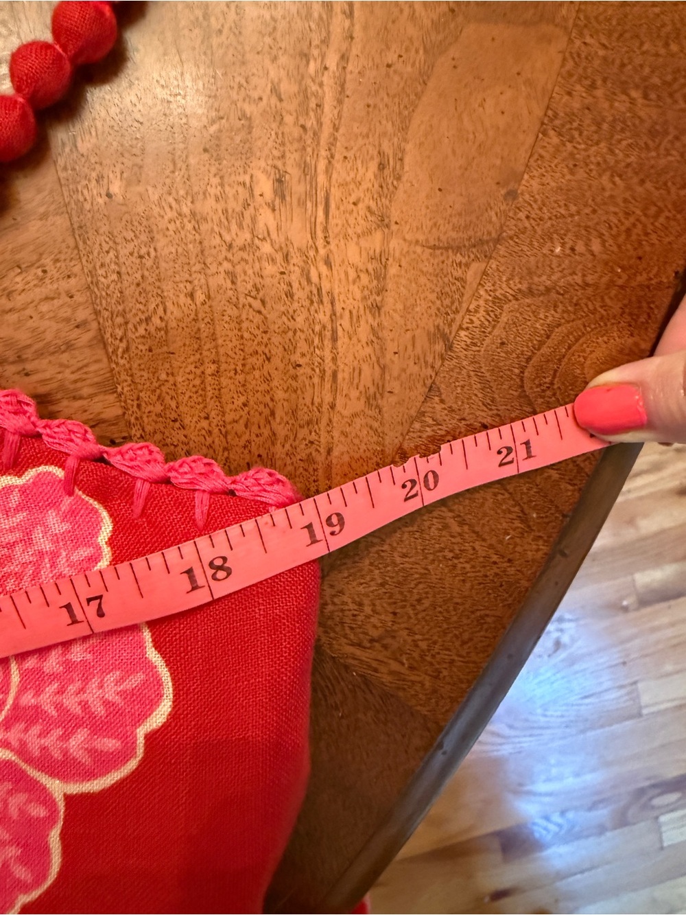🌺 Farm Rio Summer Sunrise Embroidered Linen Maxi Dress Size Large Red Pink - Picture 15 of 16